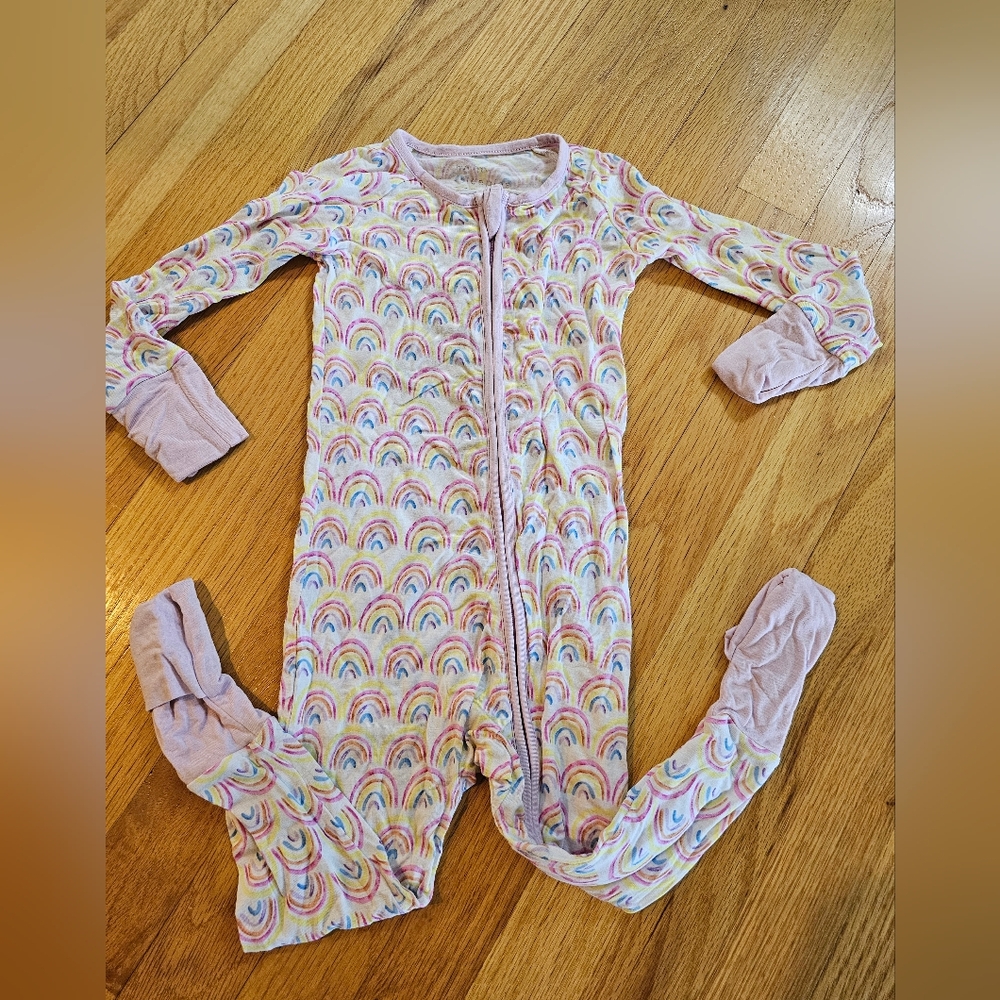 Little Sleepies Rainbow Pajamas - Pink and Multicolor